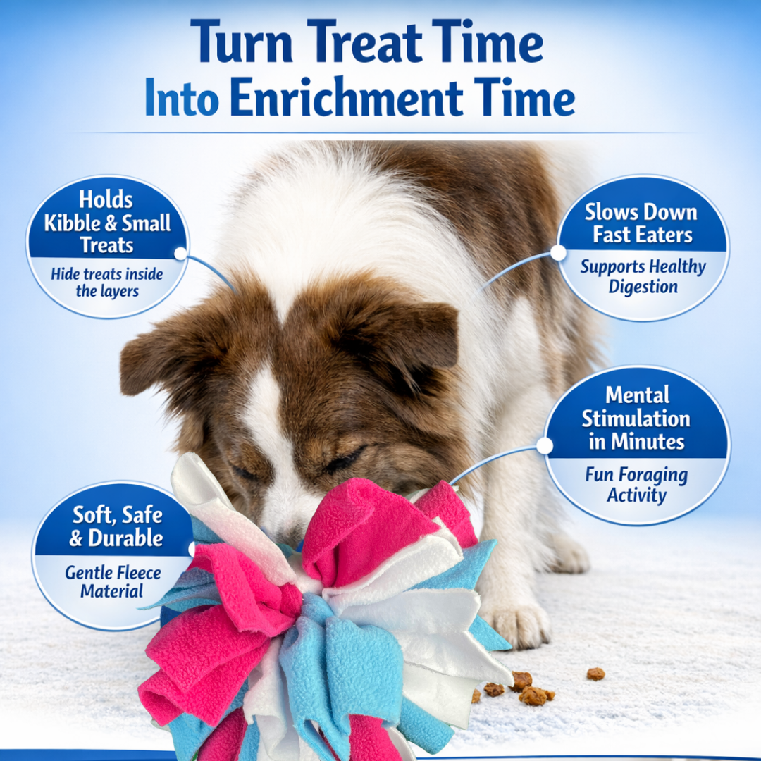 3-in-1 Dog Enrichment Tube: Tug Toy, Treat Puzzle & Snuffle Ball